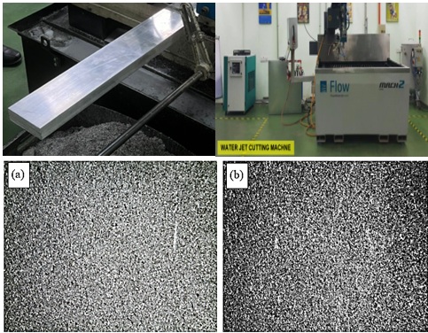 Aluminium block, abrasive waterjet machine and surface roughness